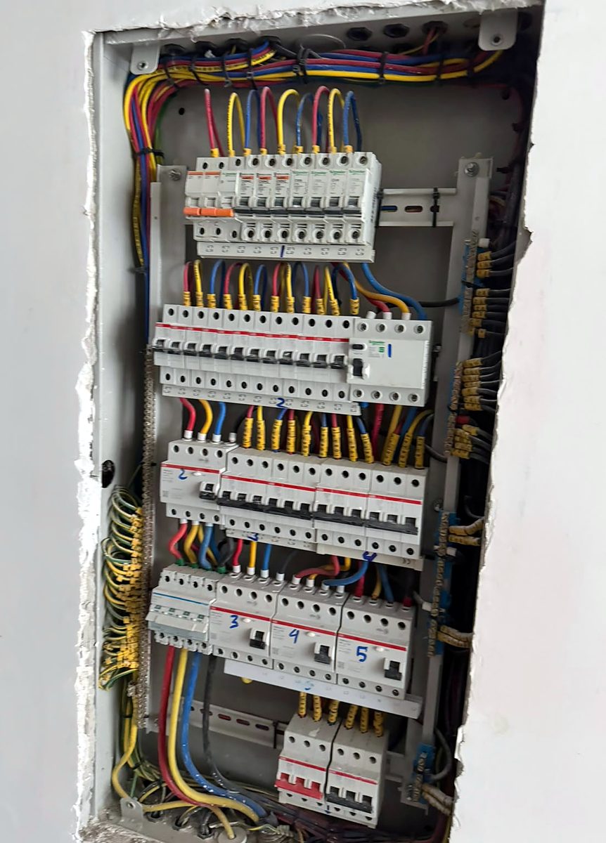 Distribution board wired and labelled by Mizan's team